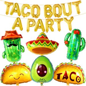 KatchOn, Huge 22 Pcs Taco Bout A Party Decorations, Taco Fiesta Balloons