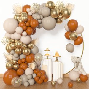 Amandir 153pcs Burnt Orange Thanksgiving Balloon Garland Arch Kit