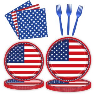 96 Pcs Ocean Under the Sea Party Plates Napkins Forks Supplies Disposable Paper Tableware Set Underwater Creatures Theme Decoration for Girl Beach Birthday Party or Baby Shower, Serves 24