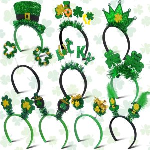 Mega-L 10 Pcs St. Patrick's Day Headbands, St. Patrick's Day Party Supplies Party Favors, Irish-themed Headband Photo Booth Props Accessories for Saint Patrick's Day Parade Party Decorations