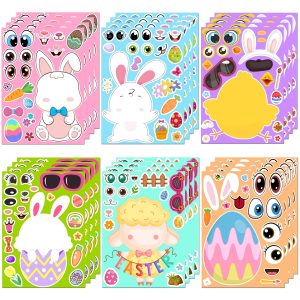 Easter Stickers - DIY Happy Easter Egg Bunny Sticker for Kids, Easter Crafts Stickers Kids Game Toys Gift Party Favor Supplies(24 Sheets)