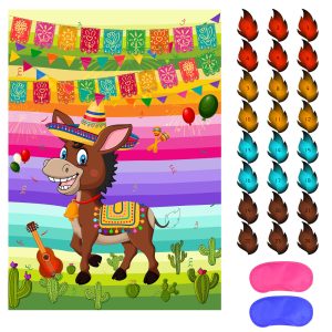 ASTARON Pin The Tail on The Mexican Donkey Game Día de Los Muertos Carnival