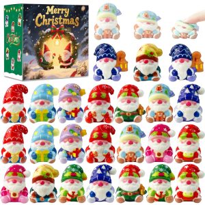 24Pcs Christmas Gnome Stress Balls Bulk,Mini Christmas Slow Rising Stress Relief Squishies Fidget Toys for Adults,Christmas Party Favors,Stocking Stuffers Gifts Goodie Bag Fillers