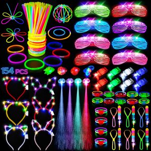 SHQDD 154Pcs Glow in the Dark Party Supplies for Kids and Adults