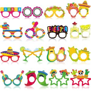Honoson 32 Pcs Mexican Fiesta Eyeglasses Day of The Dead Party Photo Props
