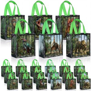 Sweetude 40 Pcs Realistic Dinosaur Party Favor Bags with Handle