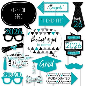 Best is Yet to Come Teal 2026 Graduation Photo Booth Prop Kit - 20pc