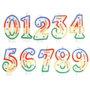 10 Pieces Number Candles Stars, Birthday Candles Number, 0-9 Number Candles for Birthday Cakes, Party Decoration