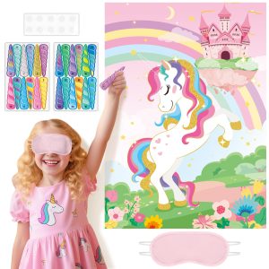 Pin the Horn on the Unicorn, Unicorn Birthday Party Decorations