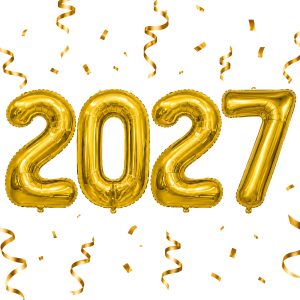 New Years Decorations 2027-40 Inch Gold 2027 Foil Balloons Banner