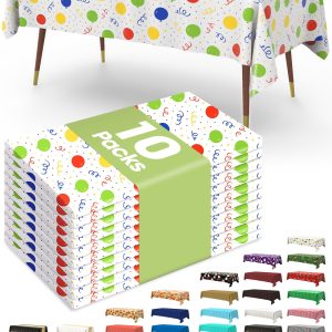 Pureegg Balloon Plastic Table Cloth Disposable, 10 Pack, Birthday Decor