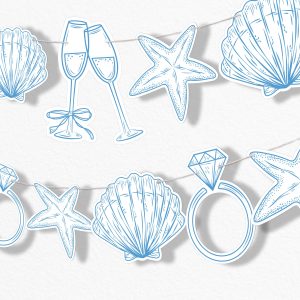 Last Toast on The Coast Bachelorette Decorations - Garland Banner - 15pc