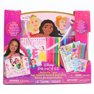 Disney Princess Activity Tote – Ultimate Princess Adventure Bag with Coloring Books, Stickers, Crayons & Games – Travel-Friendly Art Set for Girls Ages 3+ – Great Gift for Creative Play