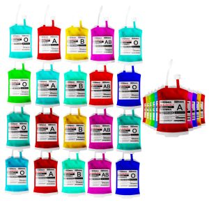 meowtastic Blood Bags for Drinks for Halloween Party Decorations, Reusable Halloween Blood Bag Drink Pouches with Syringe, IV Bags for Drinks, Vampire Nurse Graduation Decoration Supplies, Pack of 20