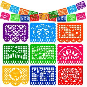 DOMESTAR Mexican Party Decoration, 18 FT Plastic Papel Picado Fiesta Banner | Day of the Dead Dia De Los Muertos…