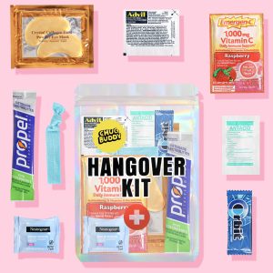 Chug Buddy Hangover Kits (10 Pack) for Bachelorette Party Favors, Weddings & 21st Birthdays | Pre-Filled Bulk Hangover Kit Bags for Bridesmaids, Girls Trips & Party Events (10 Premium Packs)