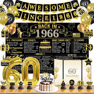 Trgowaul 60th Birthday Decorations for Men Women, Back in 1966 Poster Set