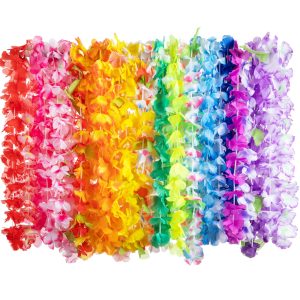 Joyin Toy 36 Counts Hawaiian Leis Bulk, Tropical Flower Lei Hawaiian Lei Beach Hawaii Luau Party Favor Decoration Packs Party Supplies(3 Dozen)
