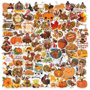 100PCS Thanksgiving Stickers Bulk for Kids Adults, Fall Party Favors