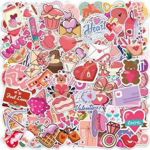 Valentines Stickers, Valentines Day Gifts for Kids, 100 PCS Heart Stickers
