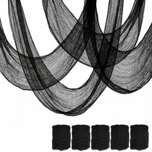5Pcs Halloween Creepy Cloth Black 30×72inch - Halloween Decorations Clearance - Creepy Spooky Halloween Decorations Outdoor Indoor