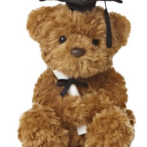 Aurora® Commemorative Graduation Wagner Bear Stuffed Animal - Soft Keepsake for Graduates - A Gift of Affection to Express Congratulations - Black Cap 7 Inches