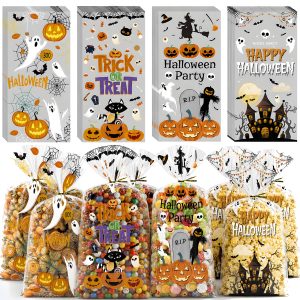 Halloween Party Favors,Halloween Cellophane Treat Bags,Goodie Bags for Kids