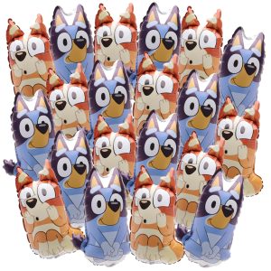 Toyland® Pack of 20 - Bluey & Bingo Mini Character Balloons - Sticks and Cups Included - Birthday Party Decorations