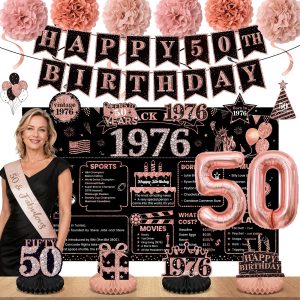 50th Birthday Decorations for Women, Happy 50th Birthday Decorations