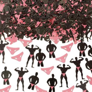 Whaline 300 Pcs Bachelorette Party Table Confetti Funny Male Confetti Black Pink Table Centerpiece For Bridal Shower Party Decoration