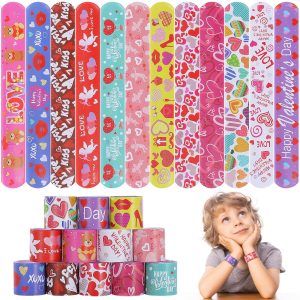 Valentines Slap Bracelets Bulk 36PCS Valentines Party Favors for Kids