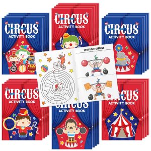 Bulk Circus Activity Books, 96Pcs Mini Game Coloring Book Set for Kids