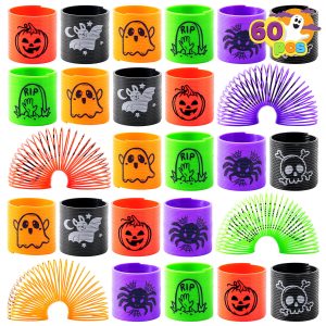 JOYIN 60 PCS Halloween Coil Spring for Kids, Mini Magic Springs Toys, Stress Coils Toy for Halloween Party Favors, Trick or Treat Bags Stuffers, Classroom Exchange, Carnival Game Prizes