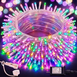 Dazzle Bright 300 LED Easter String Lights, 100 FT Colorful Connectable Waterproof String Lights Clear Wire with 8 Modes, Easter Decorations for Indoor Outdoor Party Yard Garden (Pastel)