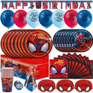 Spiderman Birthday Decorations Party Supplies with Banner and Party Favors