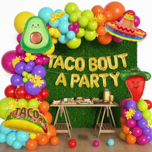 Amandir 169Pcs Mexican Fiesta Party Decorations Fiesta Balloons
