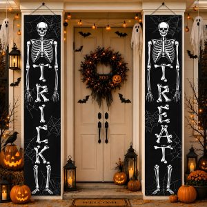 Halloween Decorations - Trick or Treat Porch Banner for Door Wall Decor