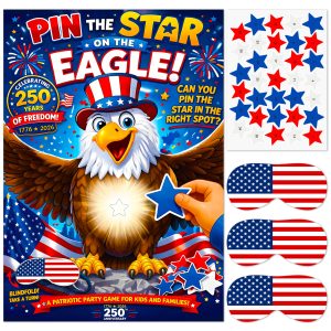 Pin the Star on the Eagle Game - Patriotic 4th of July Party with Poster