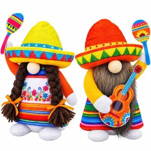 Lovinland Cinco de Mayo Decorations - Cinco de Mayo Plush Gnomes for Home, Office - Mexican Theme Party Decorations Supplies - Taco Fiesta Doll Table Centerpieces Decor - Carnival Festivals Figurine