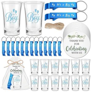 50 Set Baby Shower Favors for 50 Guests, It's a Boy Acrylic Shot Glasses