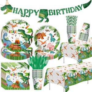 Srua Don Dinosaur Birthday Party Supplies Boy, Dino Birthday Decorations