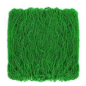 Huskein Mardi Gras Beads, 120 PCS Mardi Gras Accessories, 33 IN Green Bead Necklaces, St Patricks Day Parade Favors Bulk Party Beads Favors for Festival Carnival Decorations