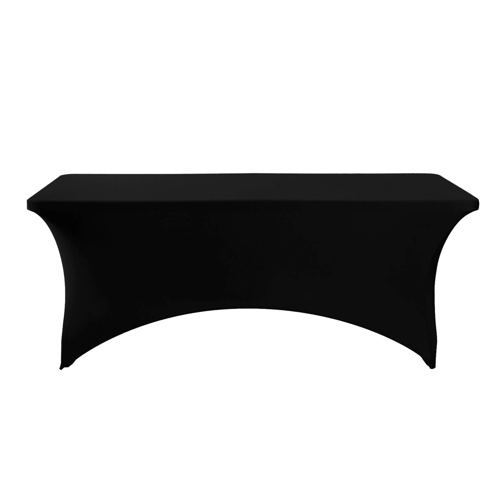 Hezuzo Spandex Table Cover for 6Ft or 4fT or 8ft Table Universal Fitted Stretch Tablecloth for Party, Banquet, Wedding and Events-Black