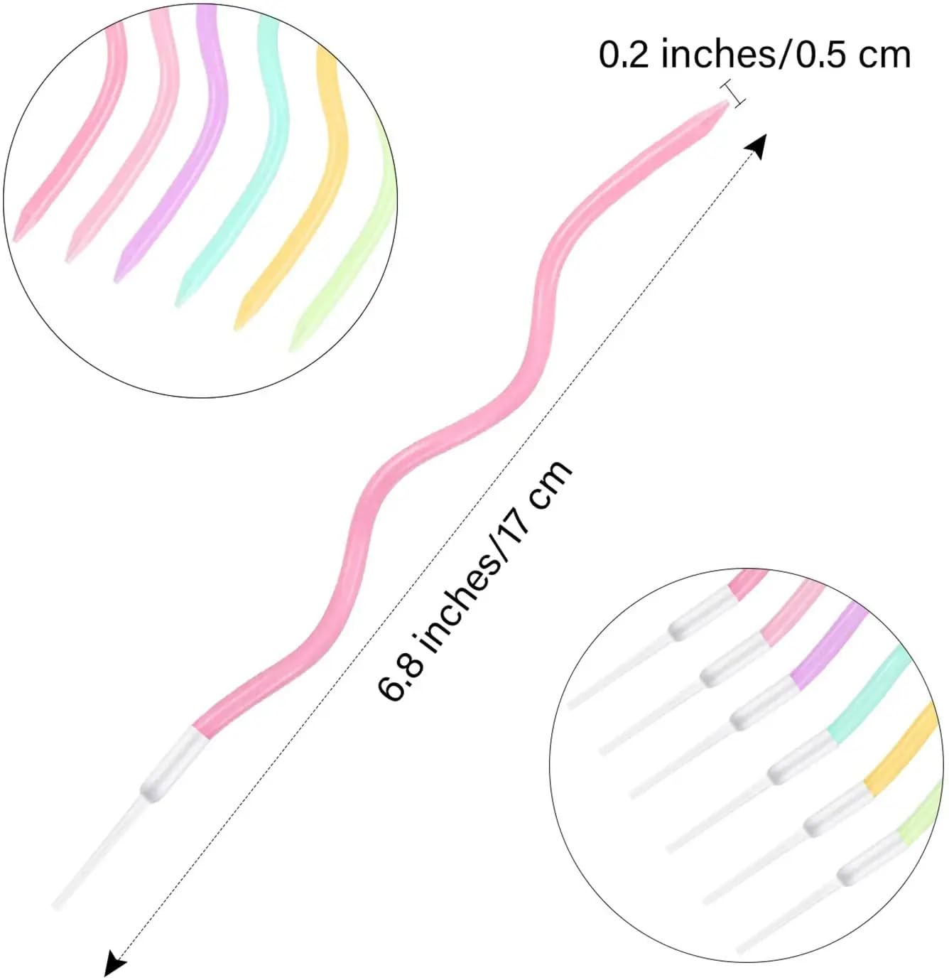 Cwise 24 Count Twisty Birthday Candles Spiral Cake Candles with Holders Macaron Colors Long Twisty Cake Candles for Birthday, Party and Cake Decoration (Rainbow Mutlicolor)