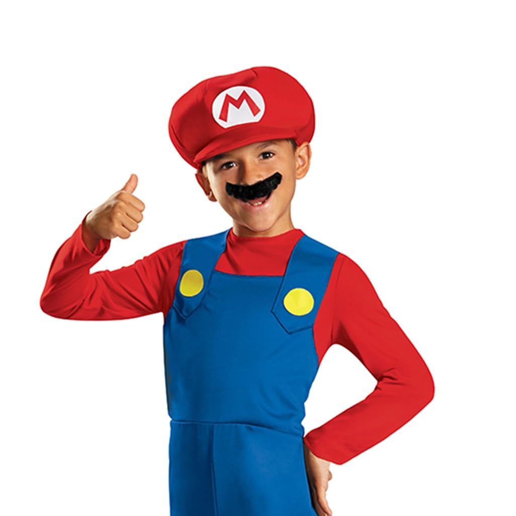 Disguise Nintendo Super Mario Costume, Officially Licensed Super Mario Brothers Boys Costume, Classic Child Size Medium (7-8)