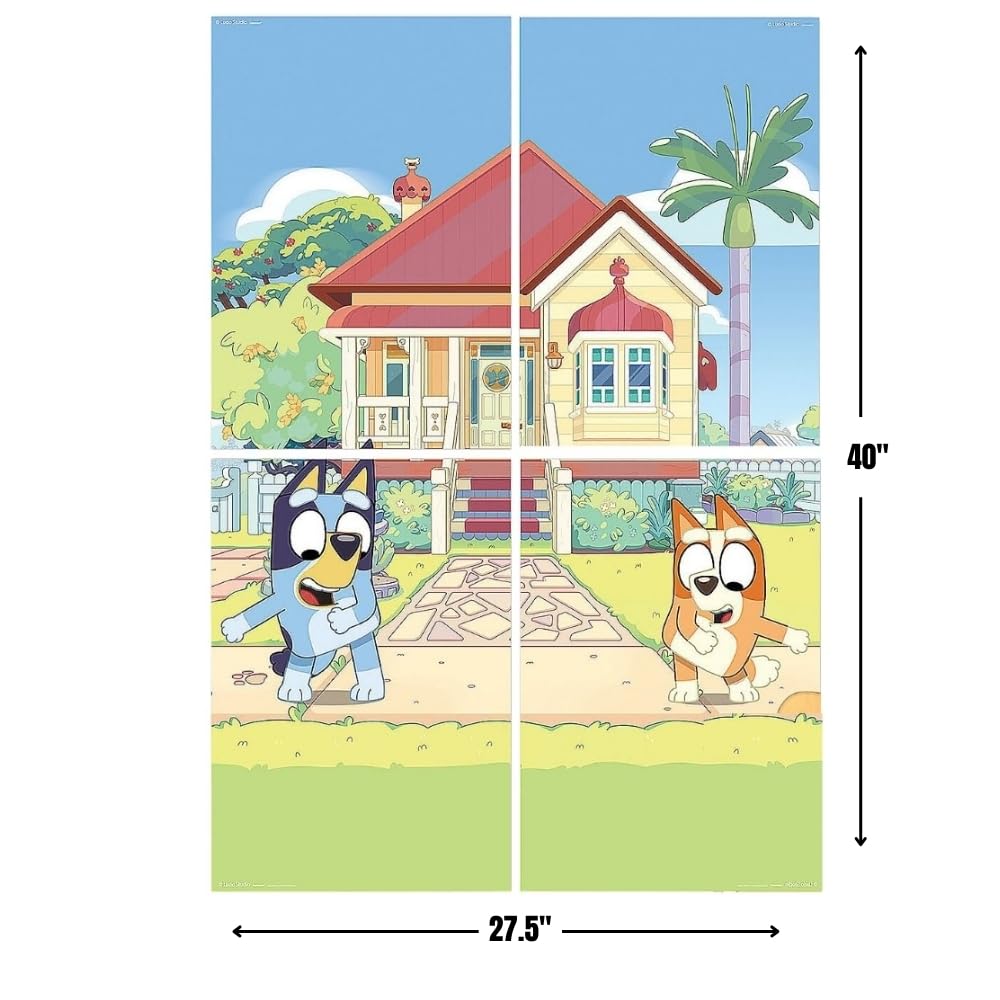 Exciting Bluey Scene Setter with Props - Pack of 16 - Multicolor Paper Decorations - Ideal for Unforgettable Parties, Events & Celebrations
