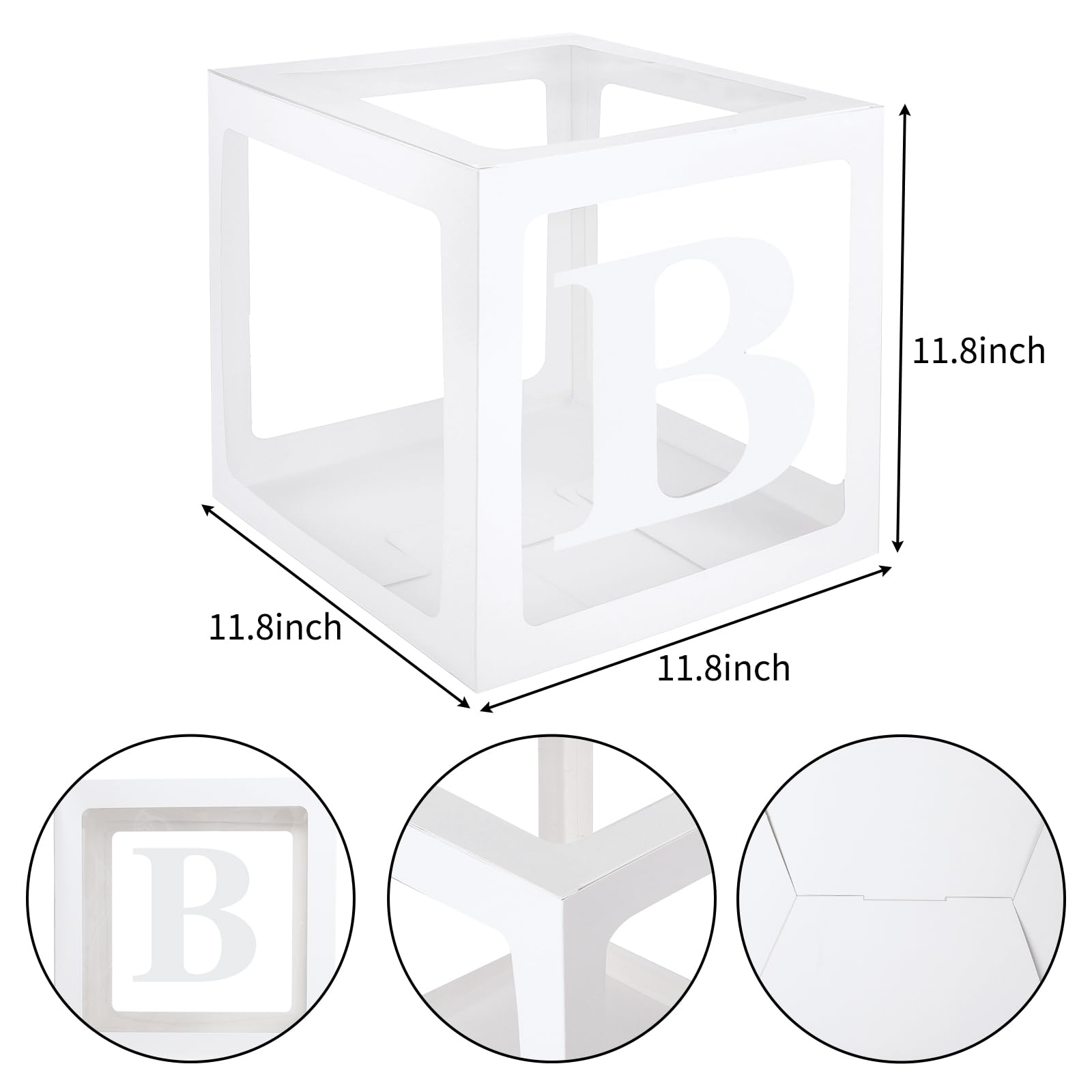 RUBFAC Baby Boxes for Baby Shower Decoration with 8 Letters and 36 Balloons 4pcs Clear Balloon Boxes BABY Blocks for Girls Birthday Party Decorations(Pink)