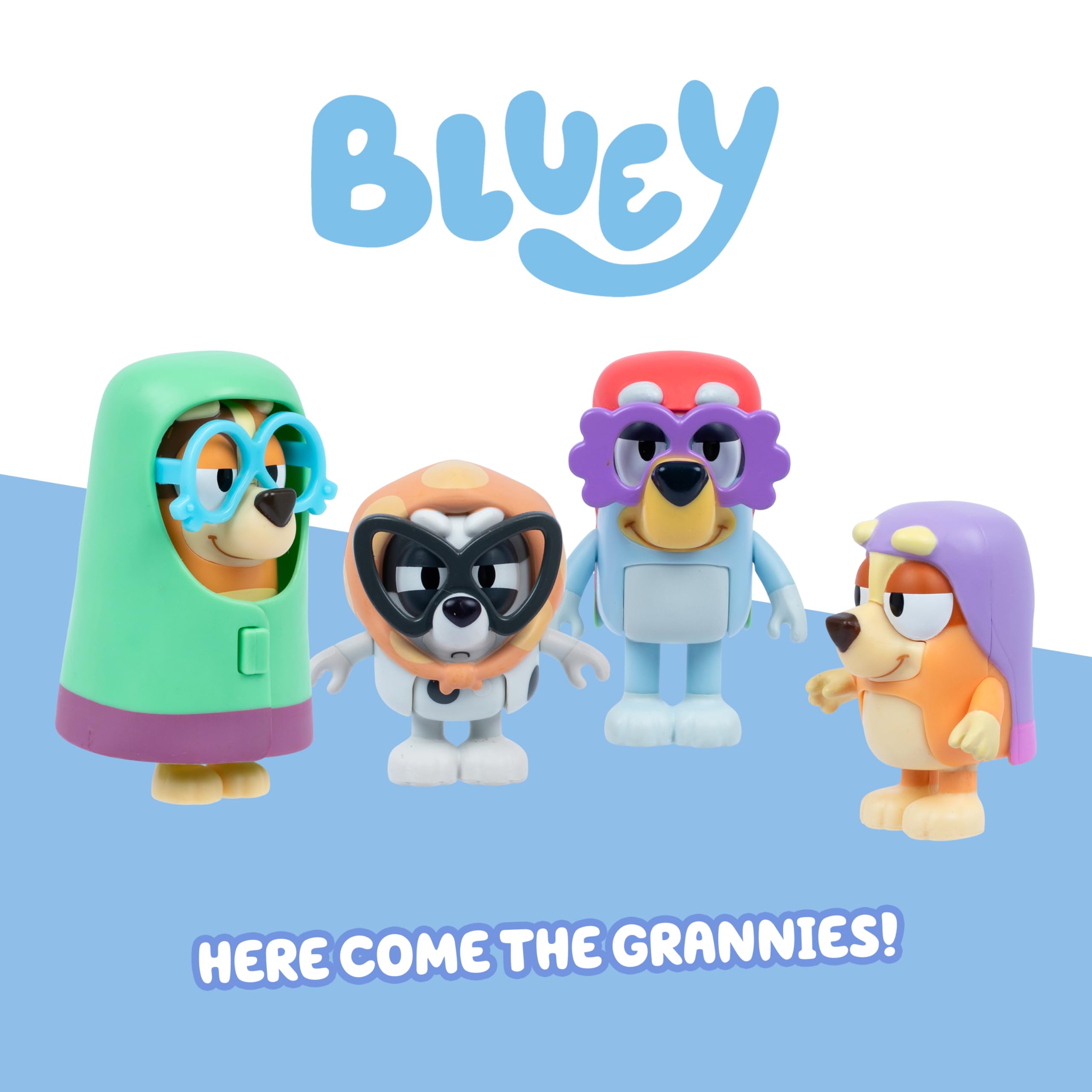 Bluey Figure 4-Pack Here Come The Grannies, Episode-Themed Toys
