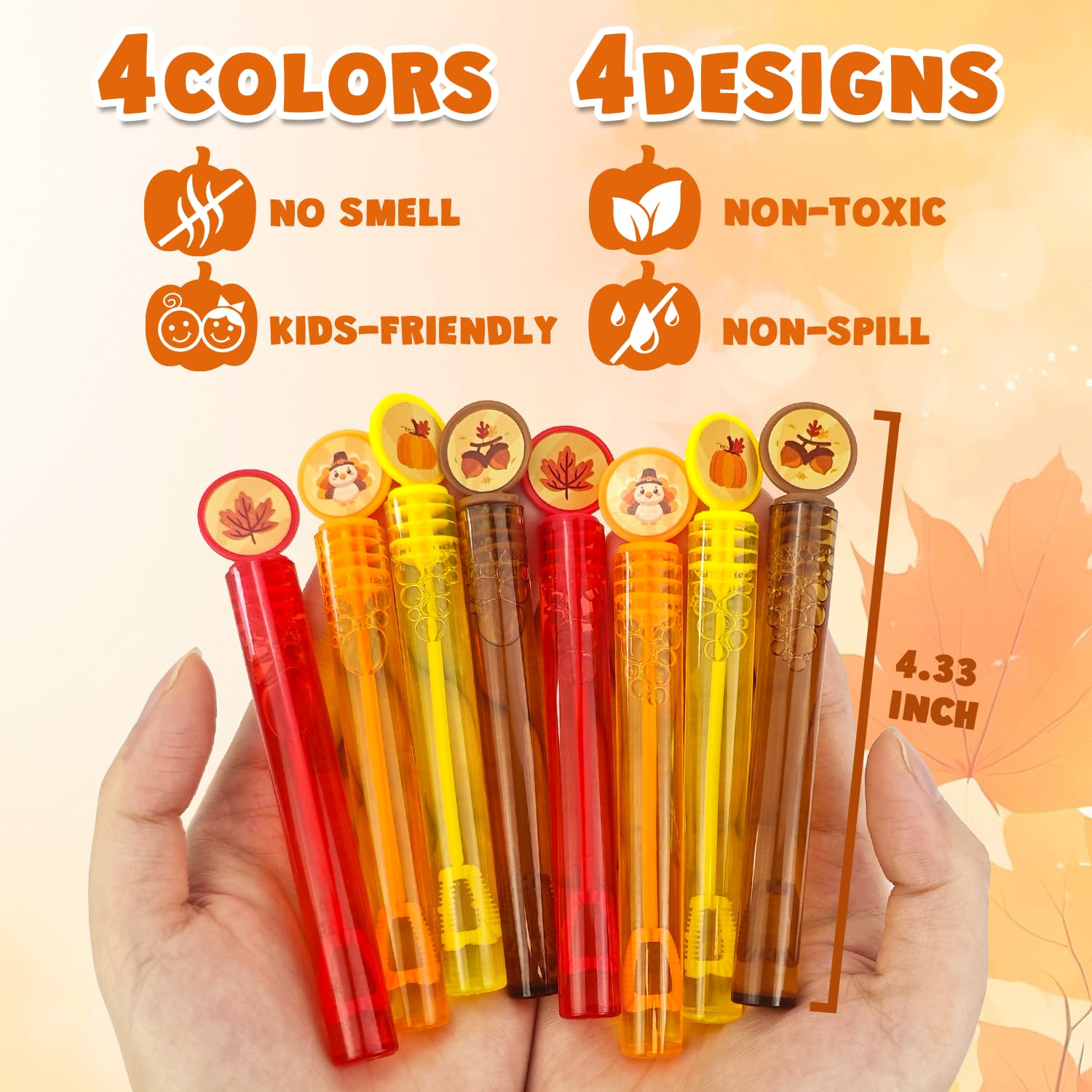 Fall Goodie Treat Bag Stuffers Prizes for Kids 32-64Pack, Autumn Small Bubbles Party Favors Supplies for Toddlers, Thanksgiving Friendsgiving Birthday Classroom Toys Gift Basket Trinkets Decorations