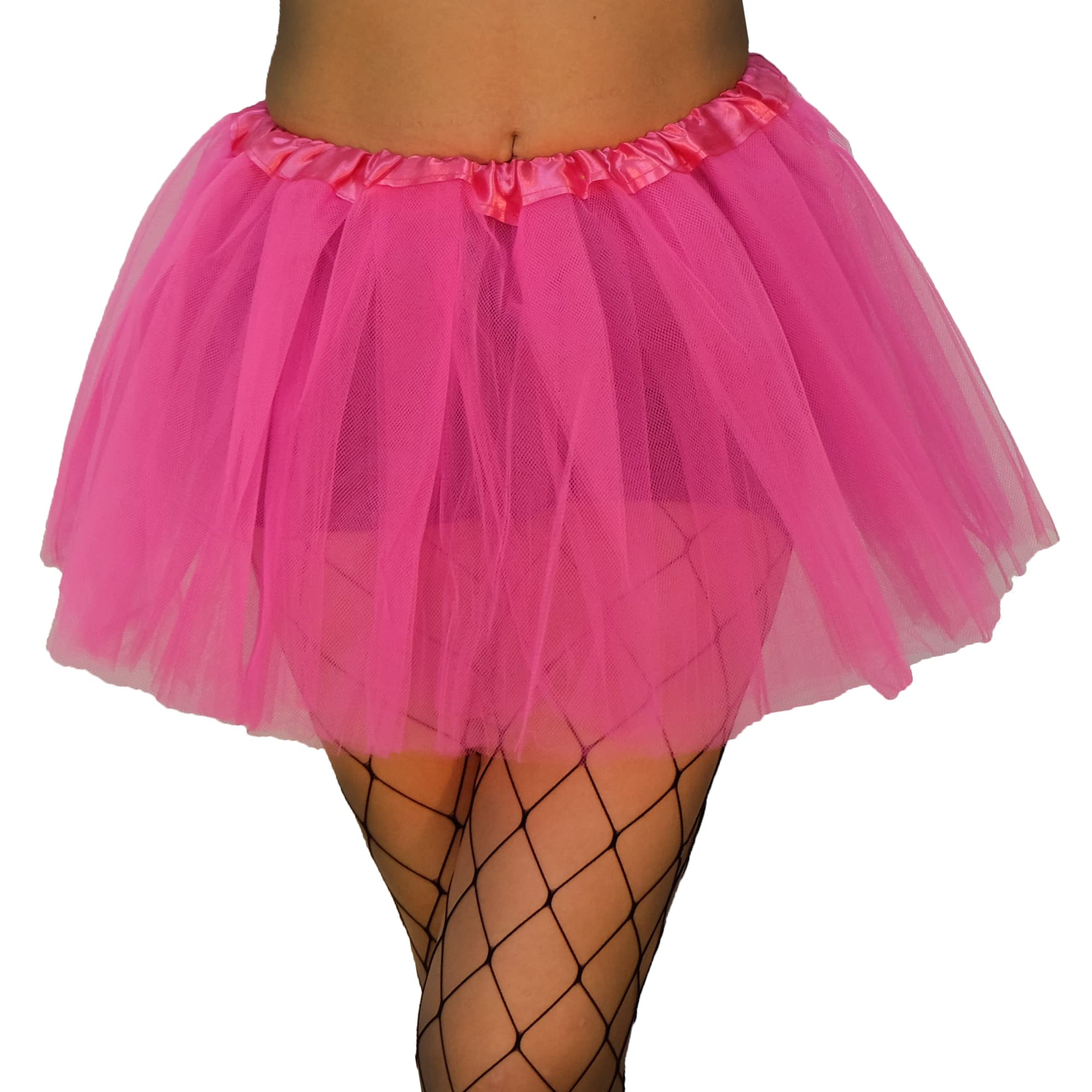 XINXIYAN Hot Pink Tutu for Women 5 Layers Mardi Gras Outfit Adult Halloween Costume Skirts Dress Party Favor Accessories